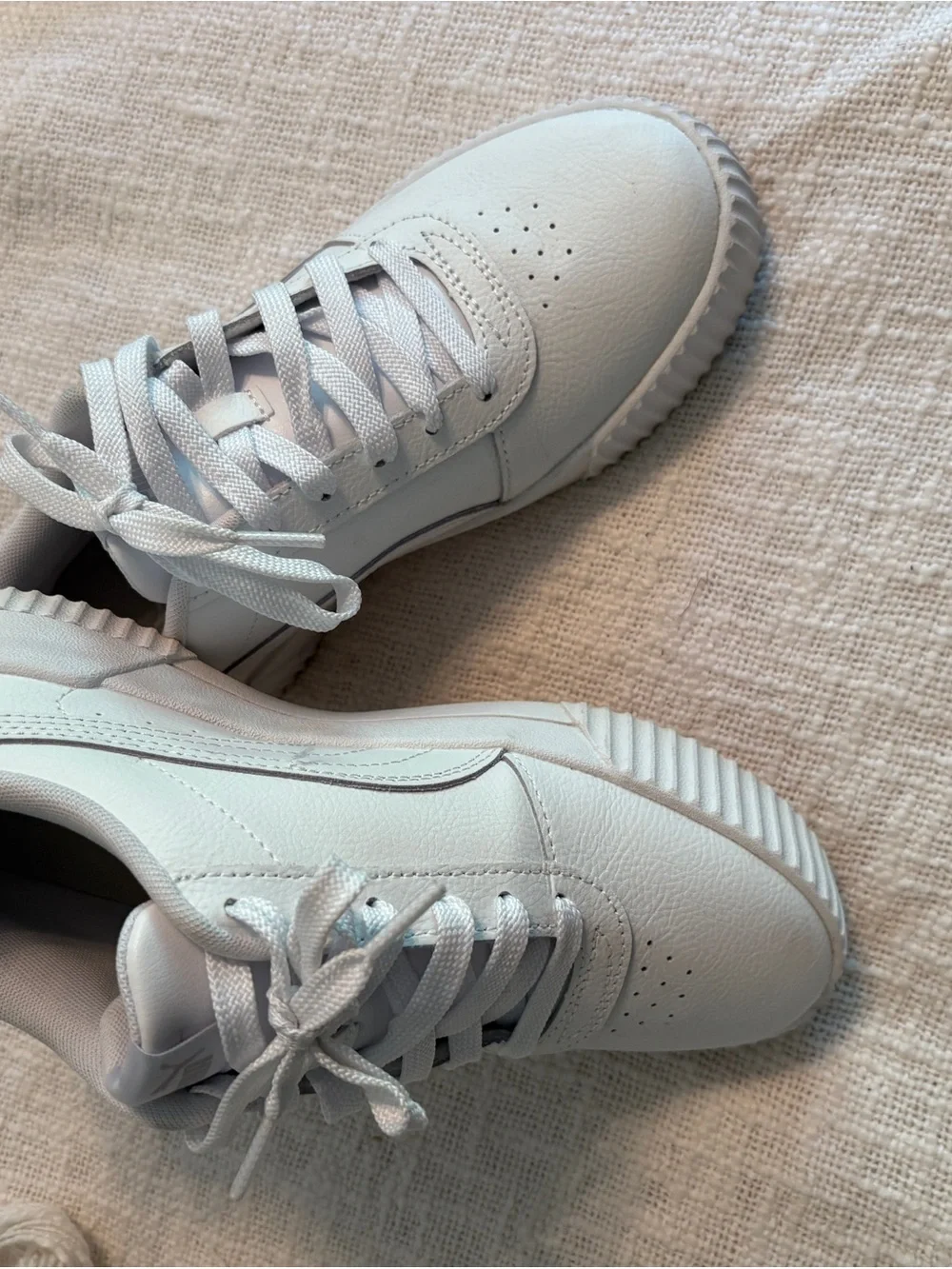 Puma White Low-Top Leather Sneakers
